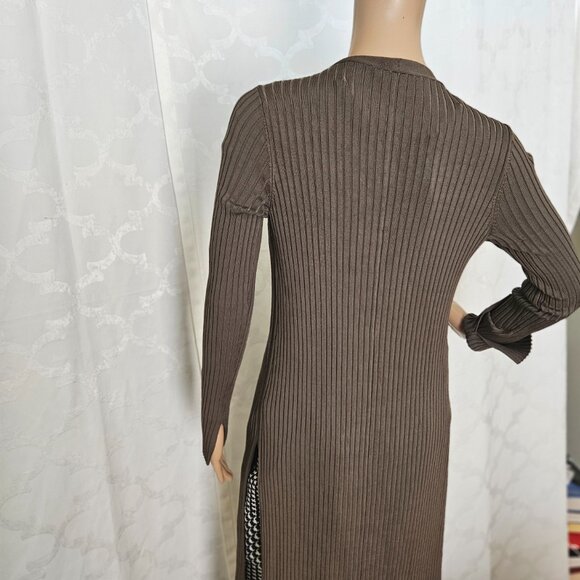 **Long Ribbed Military Green Cardigan** by BCBG MAXAZRIA - Picture 6 of 13